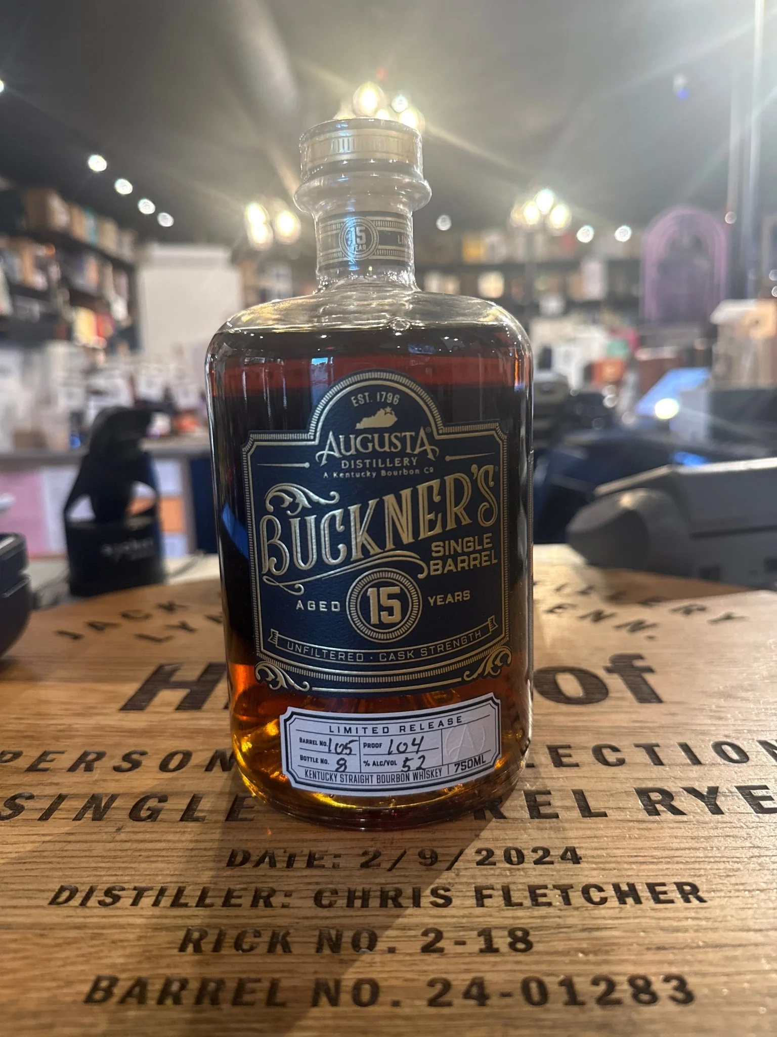 Augusta Distillery Buckner's Single Barrel 15 Year 104 Proof Buffturkey Mashbill