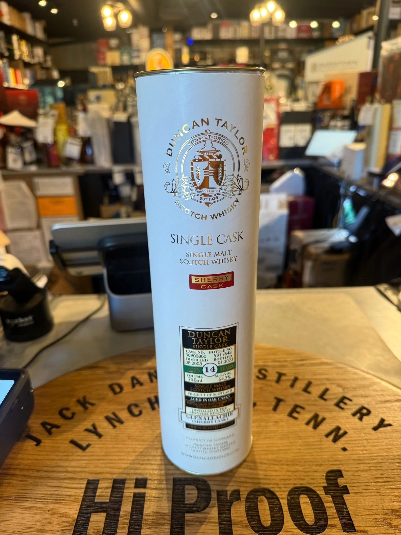 Duncan Taylor Glenallachie Sherry 2008 14 Year Cask 30900800 54.2% Alc Single Malt Sctoch Whisky 750ml
