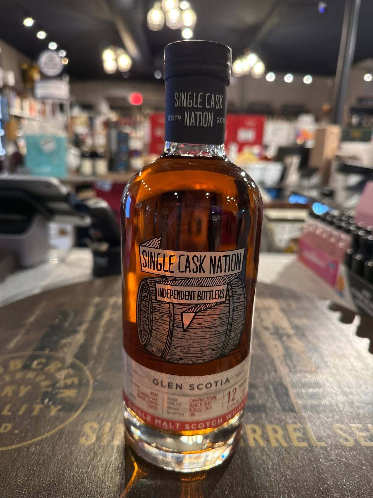 Single Cask Nation Glen Scotia 2012 12 Year Cask 160926 New Charred Barrel 750 ml 57.8% Alc.