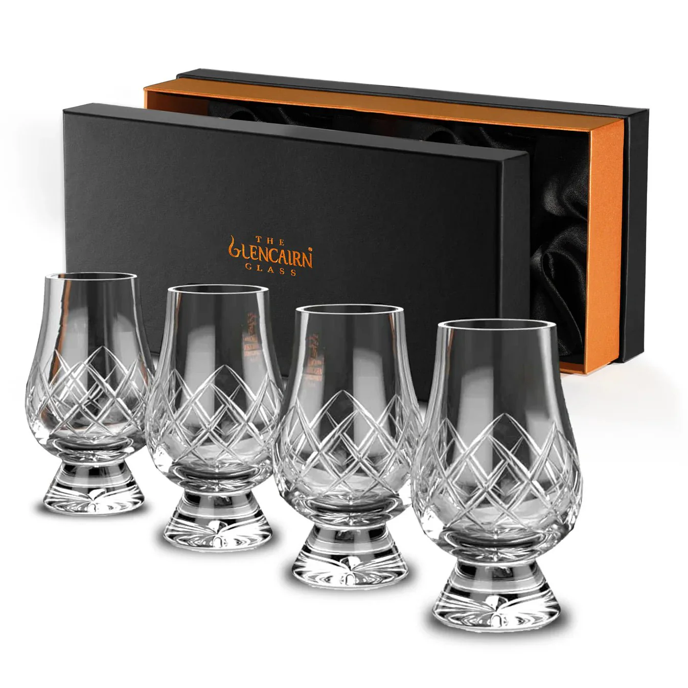 The Glencairn Hand Cut Crystal Glencairn Glass Set of 4 with Premium Glencairn Gift Box