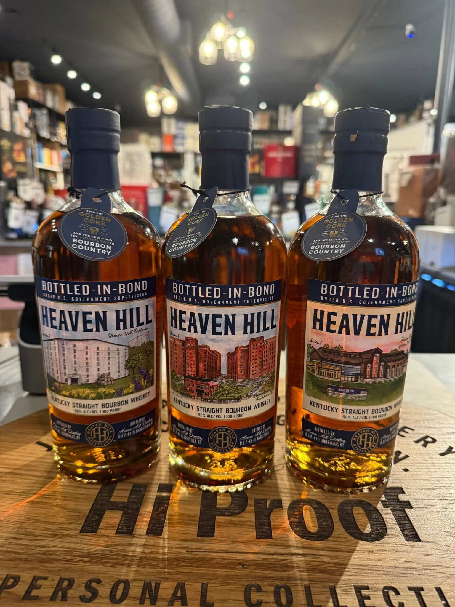 Heaven Hill 7 Year Bottled-in-bond Artist Collection 3 Bottle Set (750mL x3)