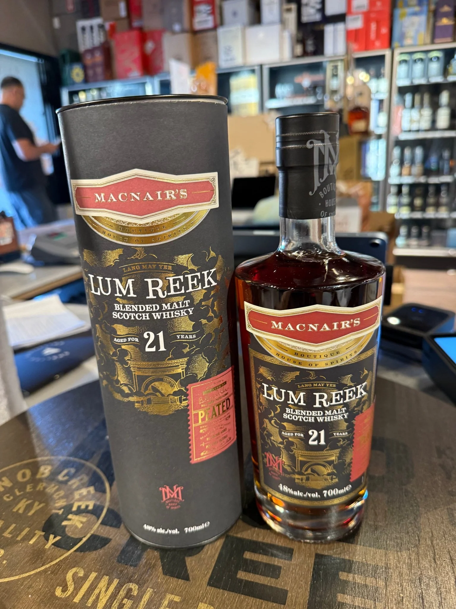 Macnair's Lum Reek 21 Year Peated Blened Malt 48% Alc 700ml