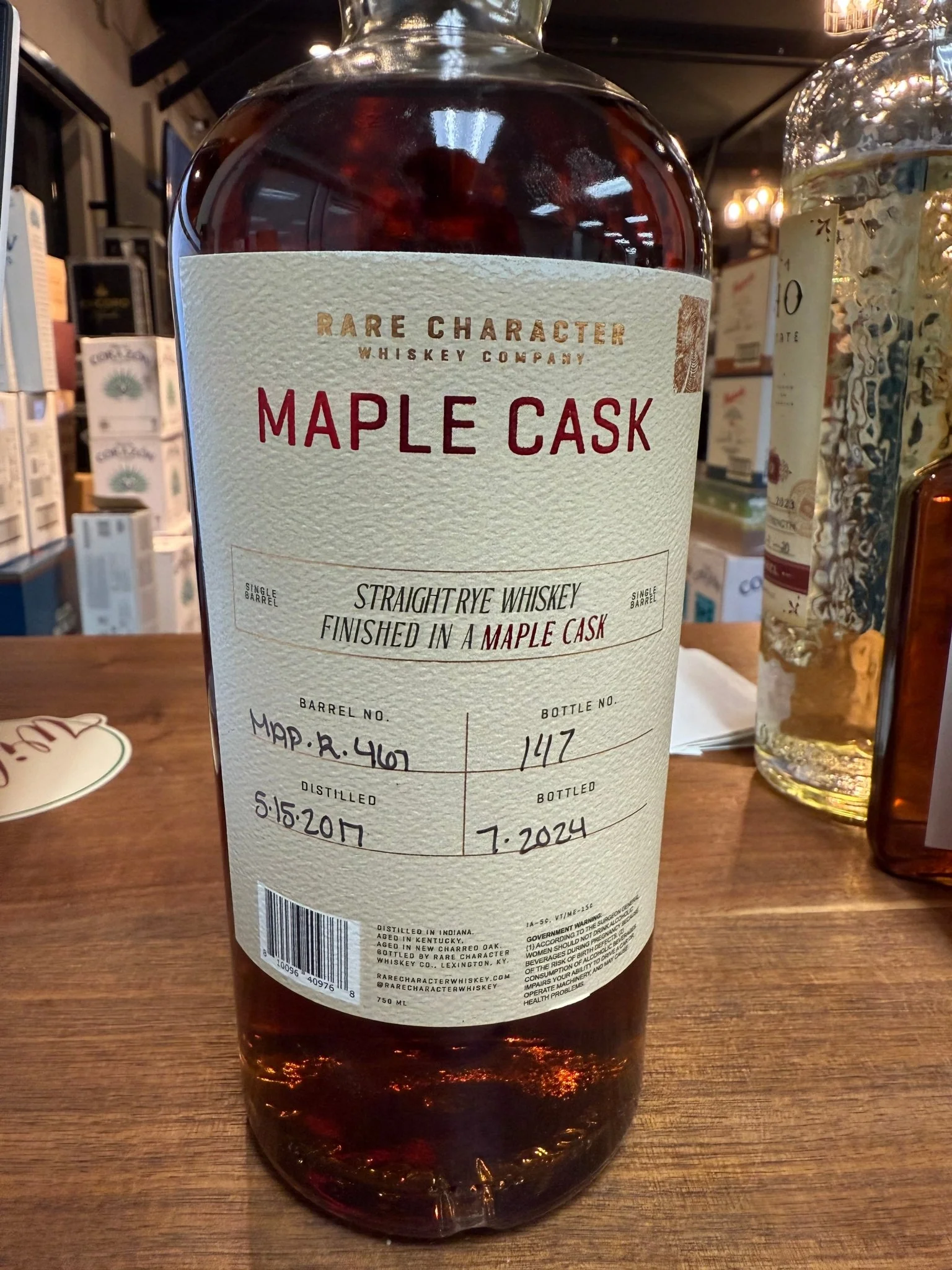 Rare Character Maple Cask Finished Rye Whiskey 750ml 110.22 Proof 7.2 Year - Image 2