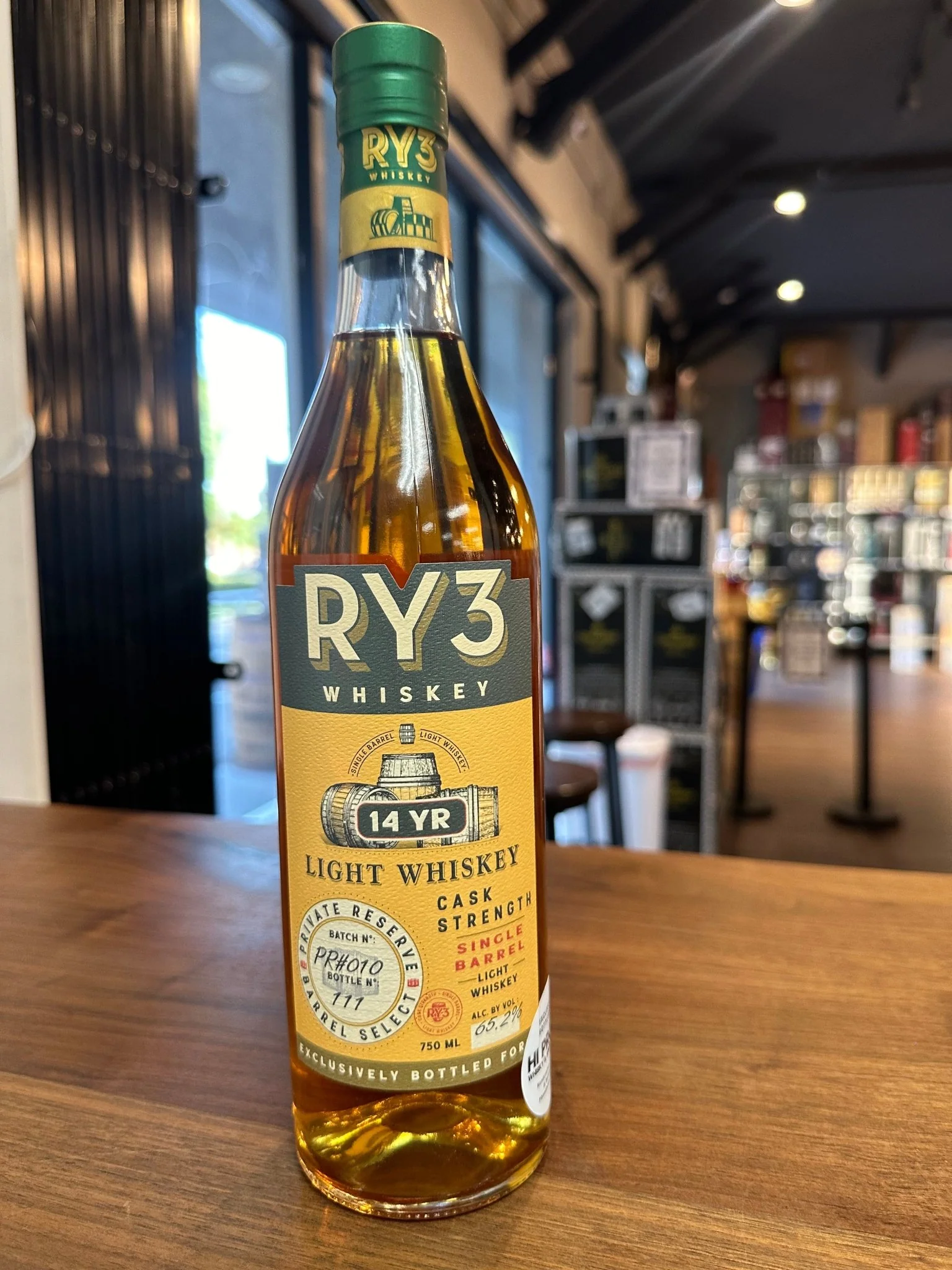 Ry3 14 Year Old Hi Proof Store Pick Light Whiskey Cask Strength 750ml - Image 3